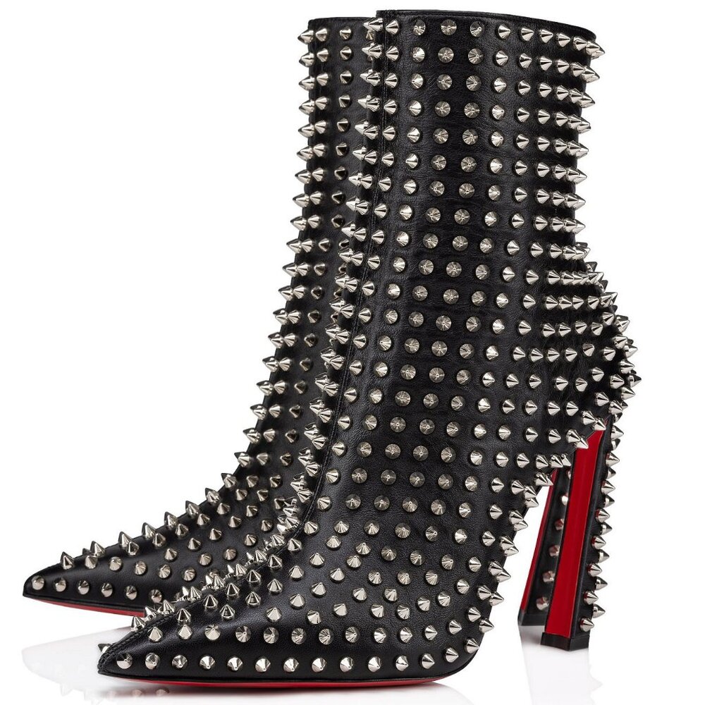 Christian Louboutin CONDORA BOOTY SPIKES 100 Ankle Bootie Boots Heels - Picture 2 of 16